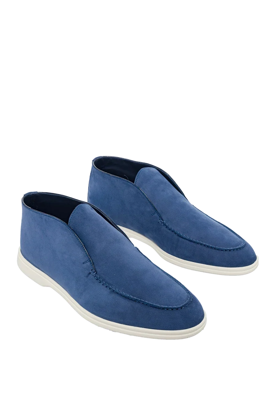 Cesare di Napoli "Blue nubuck loafers"