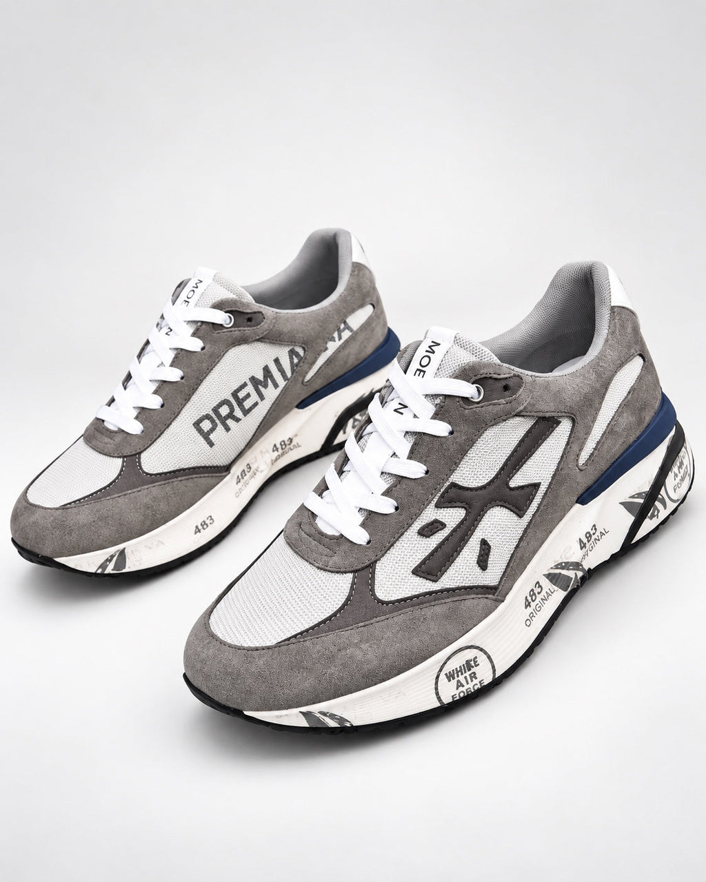 Premiata 483 Light Grey White - par patika